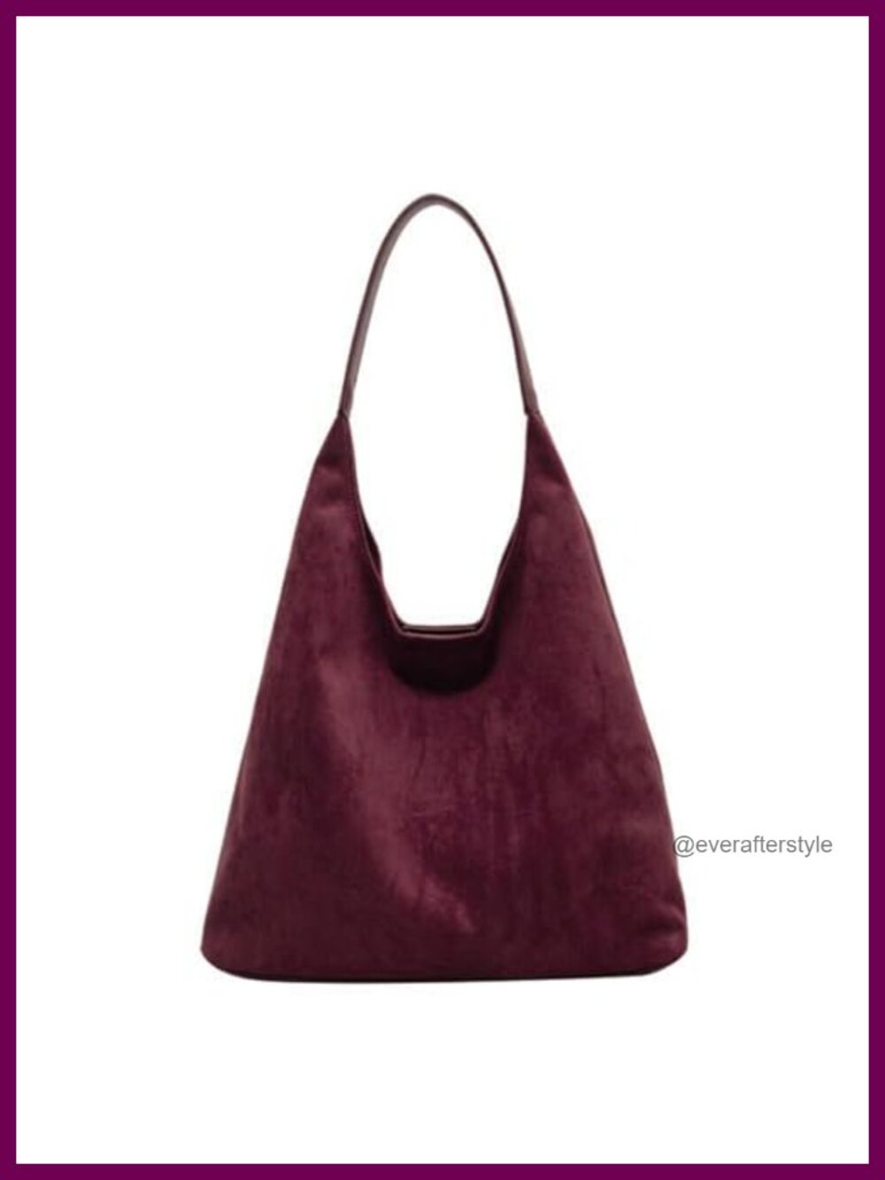Faux Suede Hobo Tote Bag Slouchy Shoulder Bag Office Work Purse